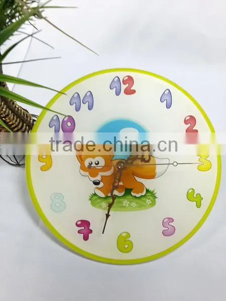 UV Oil 4C Printing Cartoon Fox Decorative Acrylic Wall Clock