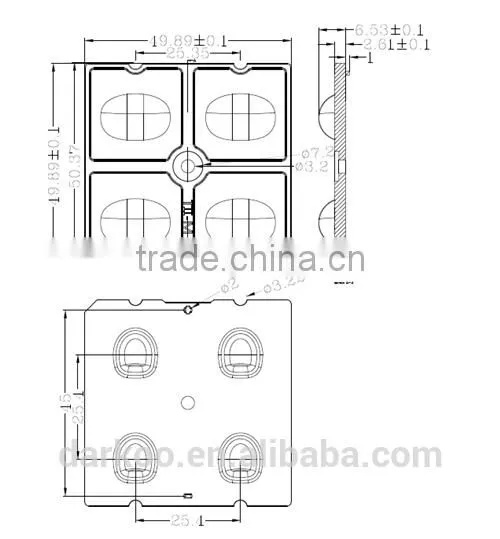 NEW TYPE 2M PMMA Optical Streetlight Led Lens DK5050-4H1-120*68-TII-M photo-2
