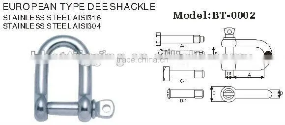 Manufacturer Price Galvanized European Type Dee Drop Forged D Shackle Quick Release Shackles 5mm-11mm in China Rigging Hardware photo-6