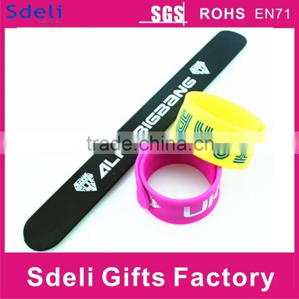 Cheap Custom Print Silicone Slap Wide Slap Bracelet photo-2