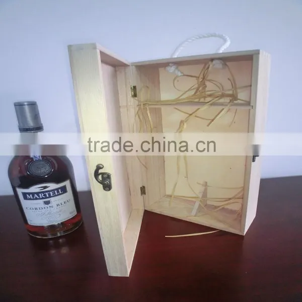 New Arrive Natural Pine Wood Single Bottle 1c Silk Printing Logo