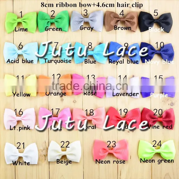 Wholesale Baby Girls Boutique Grosgrain Ribbon Colorful Hair Bow Clips - Children Hair Clips With Bowknot - 40colors for Choose Quality Choice photo-4