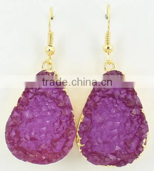 Druzy Pendent Drop Earring photo-2