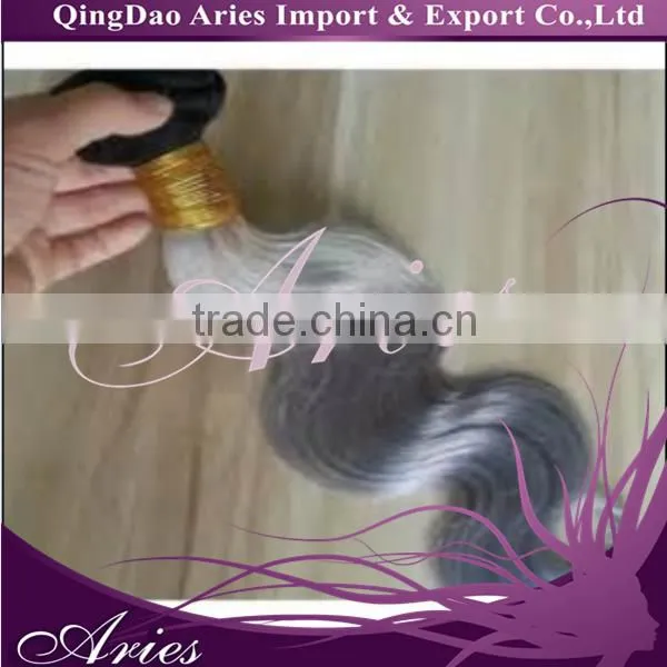 Tangle Free Shedding Free Hair Extensions Grey Remy Human Hair Weaving photo-4