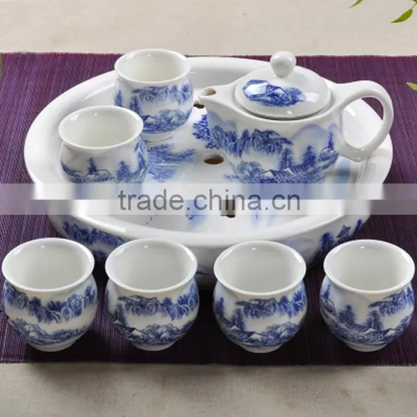 Hot Selling Porcelain Teaset Pottery Teapot With Gift Package 350ml Teapot and 6pcs 100ml Teacup With Ceramics Tea Tray photo-2