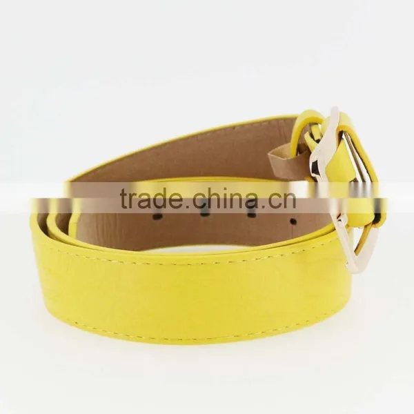 Women's Fashion Yellow PU Leather Belts for Jeans With Alloy Buckles in YiWu Factory photo-3