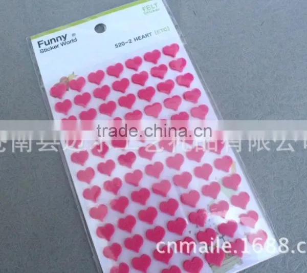 2016 Korea Funny Felt Sticker,loving Heart Felt Sticker for Promotional Gift photo-6