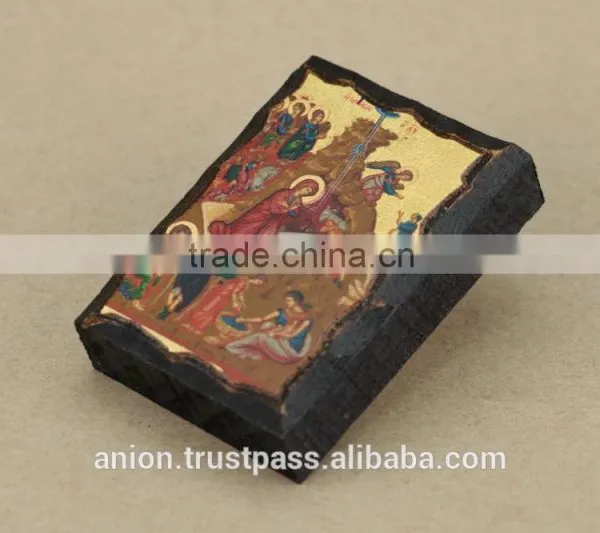 Greek & Russian Orthodox Wooden Icon. Jesus Birth. Small Size. photo-5