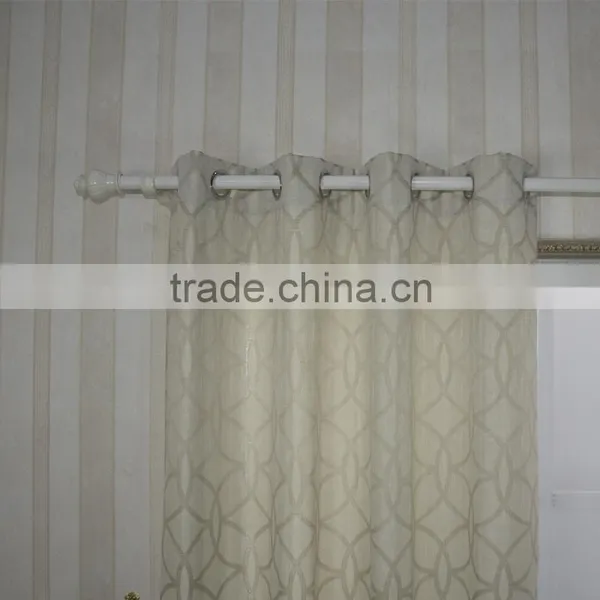 New Arrival 100% Polyesterhigh Taste Circle Design Linen Like Jacquard Curtain Fabric photo-5