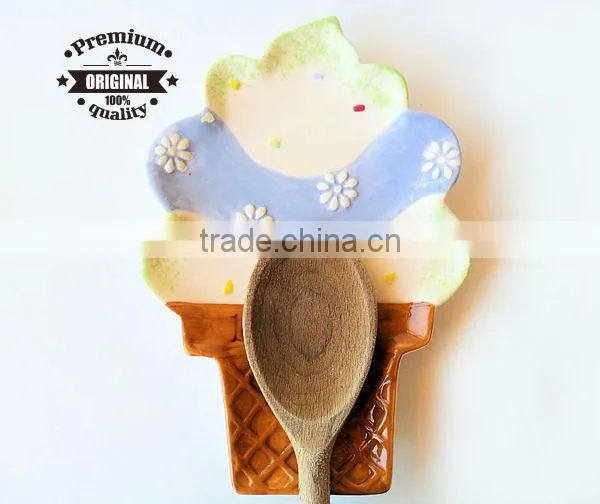 custom made ice cream shape ceramic spoon rest
