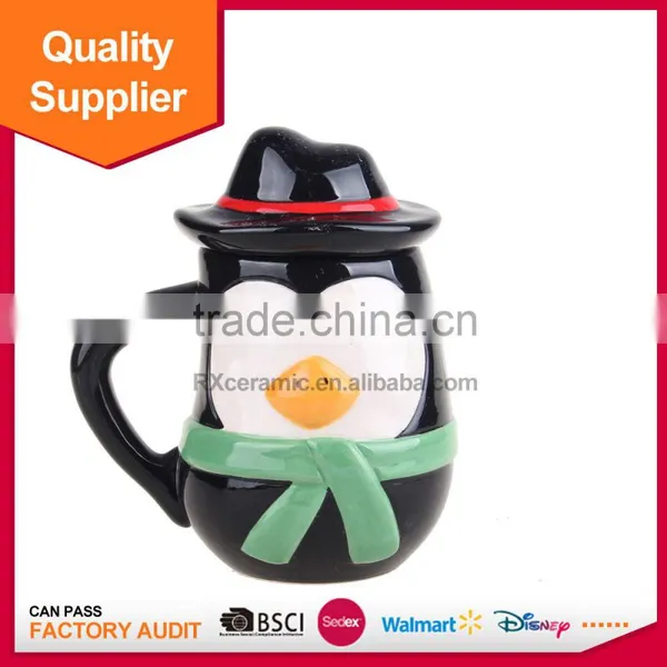 Hot Selling 3D Funny Handle Ceramic Christmas Milk Mug With Lid photo-4