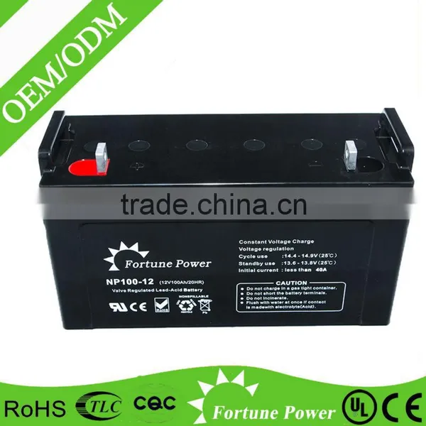 12v100ah Sealed Lead Acid Battery 12 Volt Batteries for Sale