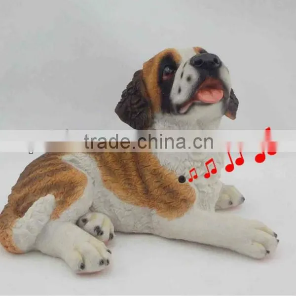 Moving Head Figurine Resin Music Dog
