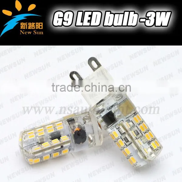 Newest LED Crystal Lamps G9 3W 3014 64SMD LED g9 Corn Bulb High Power 85-265V Car Led Lights/ Indoor Led Lights