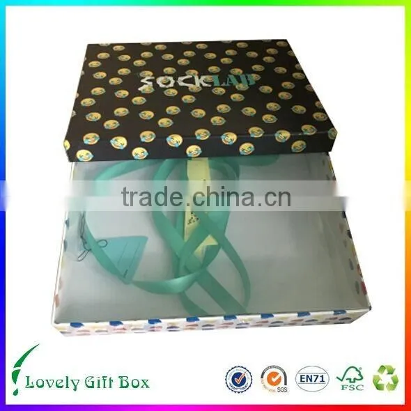 Cheap Handmade Cardboard Colourful Custom 7pk Sock Gift Packaging Box photo-2