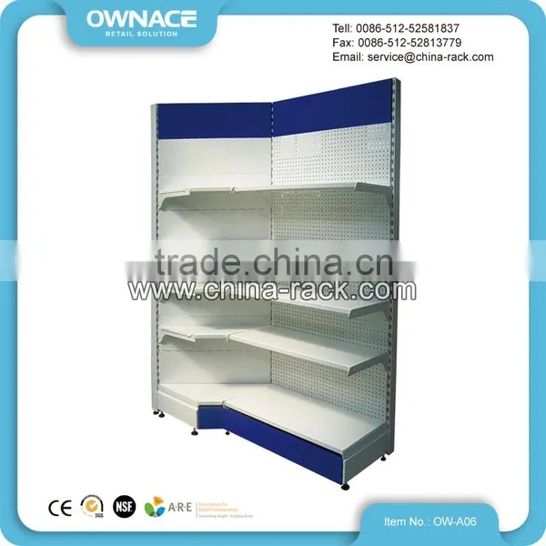 Supermarket Multi Layers Metal Double Sided Gondola Display Shelf With Different Colors photo-2