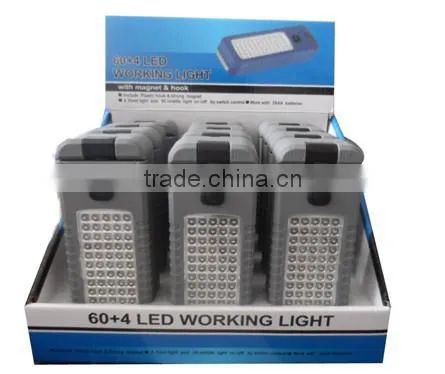 Ningbo JELO Super Bright 60+4LED Work Light Outdoor 64LED Lamp With Folding Hook Magnet photo-3