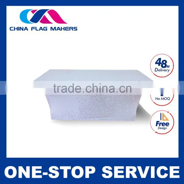 White Polyester Rectangle Trade Show Meeting Room Table Cloth photo-2