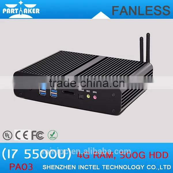 Embeded Fanless Desktop Computer Mini PC Core i7 5500u With With Dual HD Dual COM Dual Lan photo-2