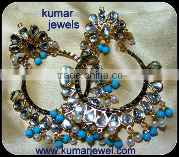 Gold Plated Traditional Jadau Earrings photo-5