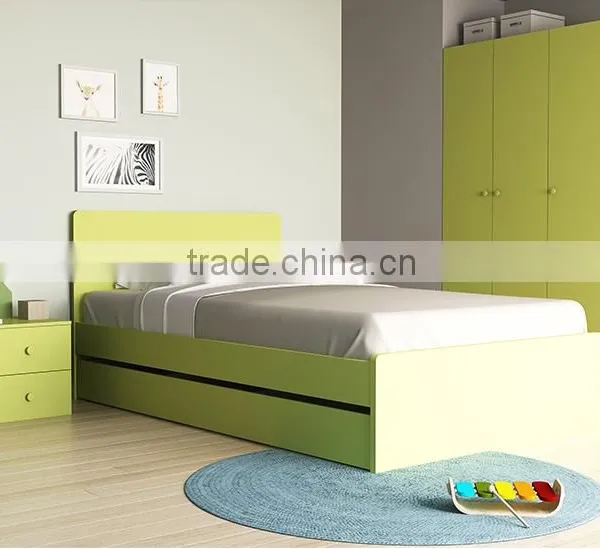 Queen Bunk Cheap Price Children Bedroom Furniture In Green Color photo-3