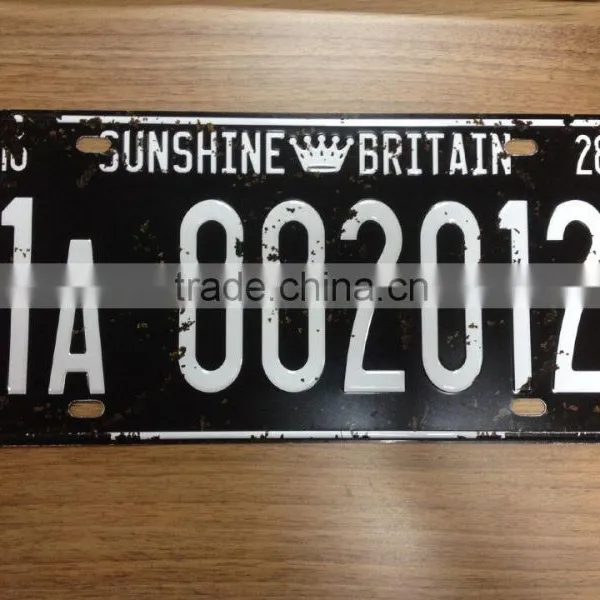 printed custom embossed rust vintage license plate (factory price)