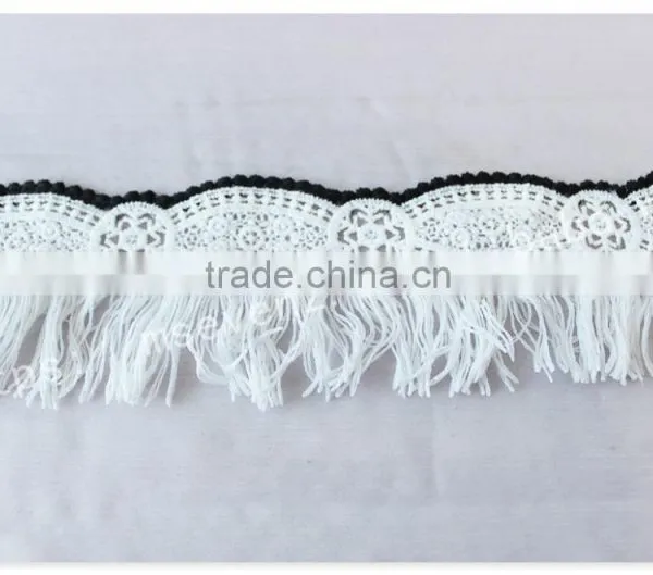 Hot Selling 6.8cm Width Polyester Water Soluble Trim Fringe for Garment photo-2