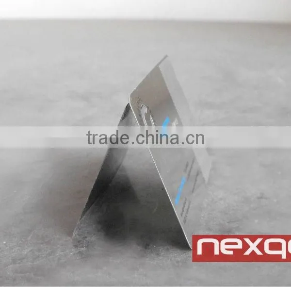 Custom Shape Engraved Brushed Metal Business Card photo-6