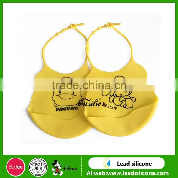 Soft Collapsible Dishwasher Safe Food Grade Silicone Rubber Baby Bibs photo-6