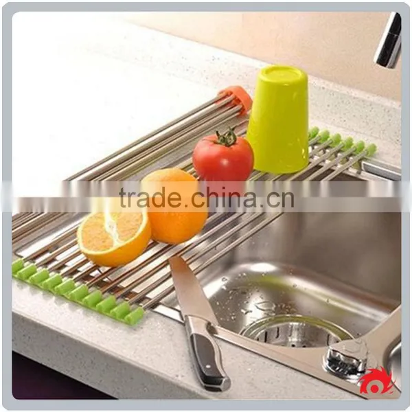 Storage Ideas Kitchen Sink Water Stainless Steel Foldable Dry Fruit Tableware Shelf Dish Drying Rack photo-2