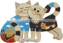Lovely Polyresin Cat With Leather Effect