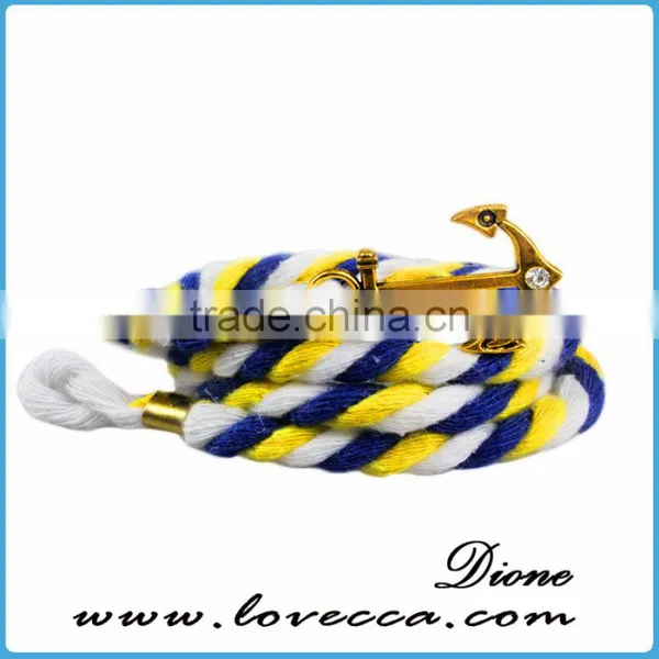 Colorful Handmade Mens Anchor Rope Bracelet Wholesale photo-5