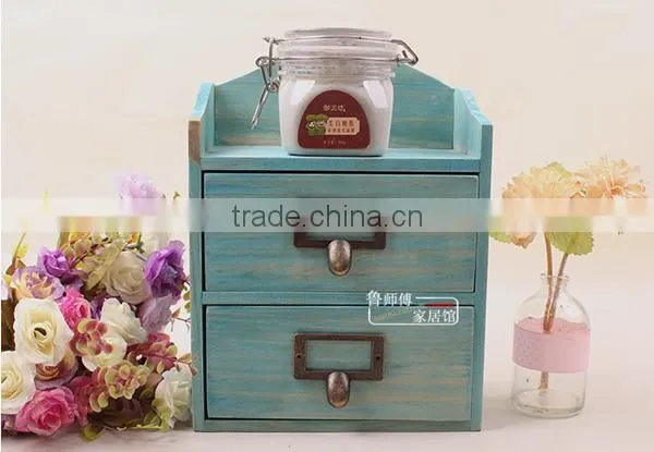 Antique Style Jewelry Storage Cabinets Zakka Storage Mini Cabinets With 2 Drawer photo-2
