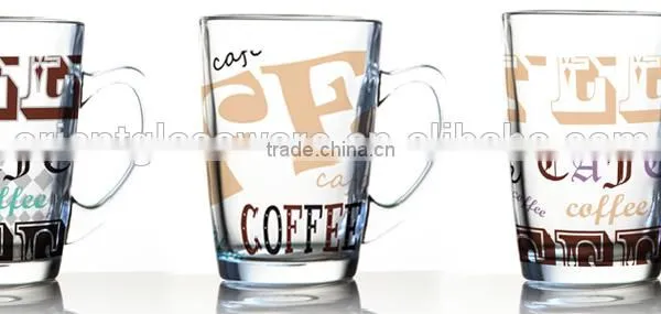 6oz 8oz 10oz 12oz Caffe Latte Espresso Cappuccino Color Printing Coffee Mug Drinking Glass Mug With Handle photo-2