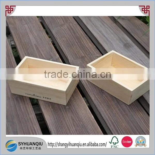 High Qualiy Handmade Natural Pine Wooden Food Box Without Lid photo-4