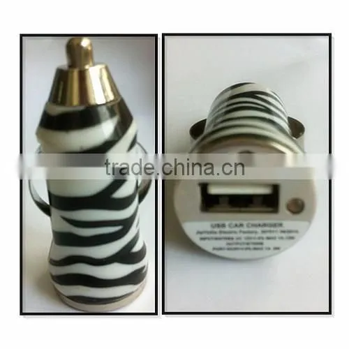 Leopard Print USB Car Charger for IPhone and Samsung