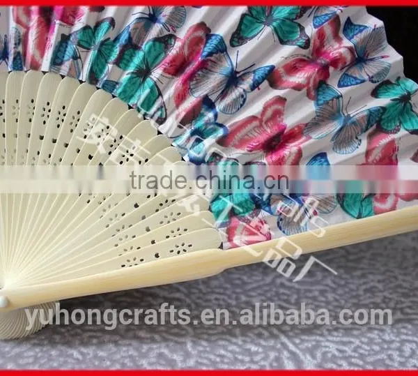Promotional Cotton Cloth Hand Fan With Butterfly photo-5