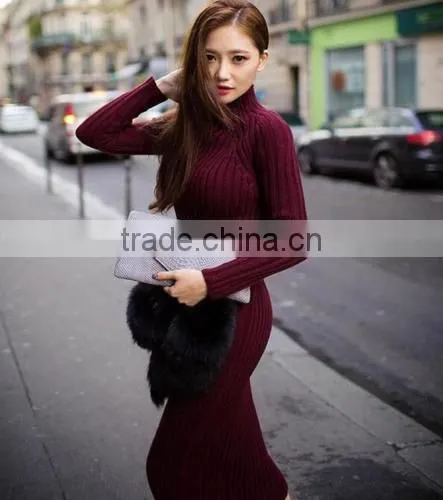 Sexy Womens Winter Knit Wear Ladies Knitted Sweater Jumper Long Sleeve Dress Top