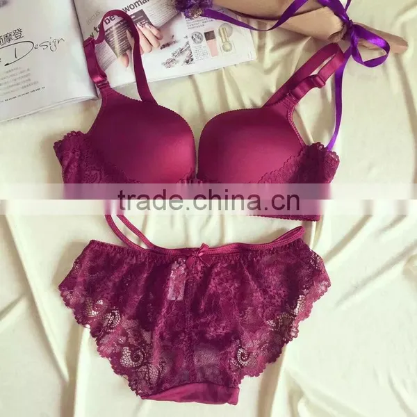 Women Size Fancy Lace Hot Sexy Girls Photos Underwear Dress Bra Set photo-2