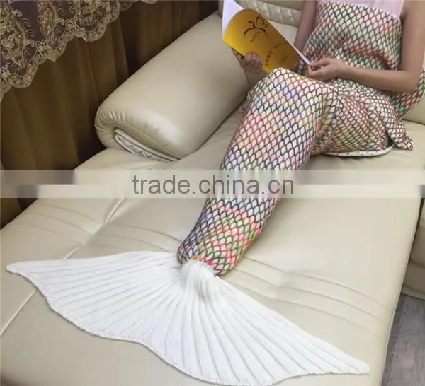 2017 New Arrival Hotsale Adult Knitted Mermaid Tail Blanket photo-2