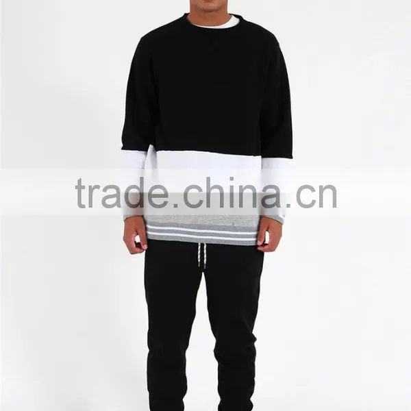 Men Cheap Pullover Three Color Fleece Mens Turtleneck Sweatshirts photo-2