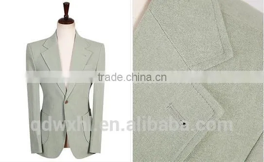 Made to Measure One Button Light Green Blazers Business Man Suit photo-4
