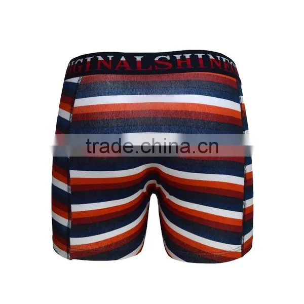 Stripe Printed Cotton Spandex Man Underwear Boxers photo-3