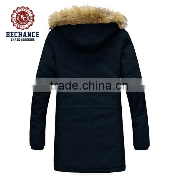 2016 Men's Fashion Winter Long Thicken Padded Jacket Outwear Overcoat With Detachable Fur Hood for Wholesale Clothing photo-2
