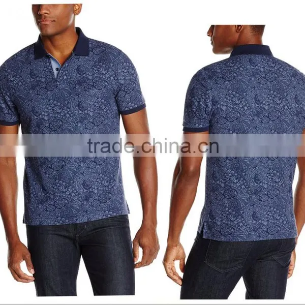 Custom Mens Formal Wholesale Full Printed Different Color Collar Polo Shirt photo-4