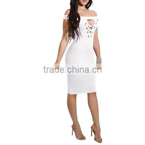 China Guangzhou Clothing OEM One-piece Dress Back Split Tight One-piece Dress photo-5