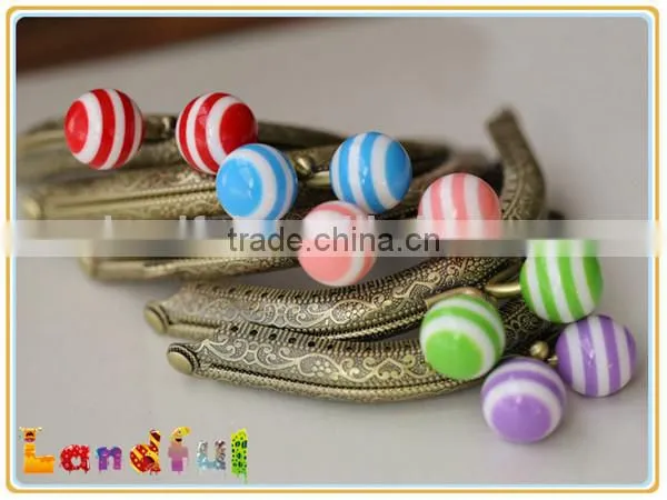 Colorful Curved Gumball Head DIY Findings Sew-in Bag Purse Frames photo-2