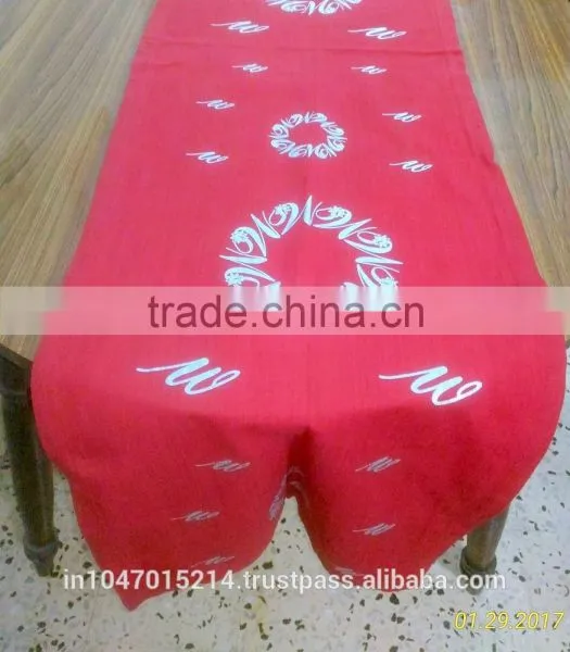 Silver Mettalic Printed Wedding Table Runner photo-2