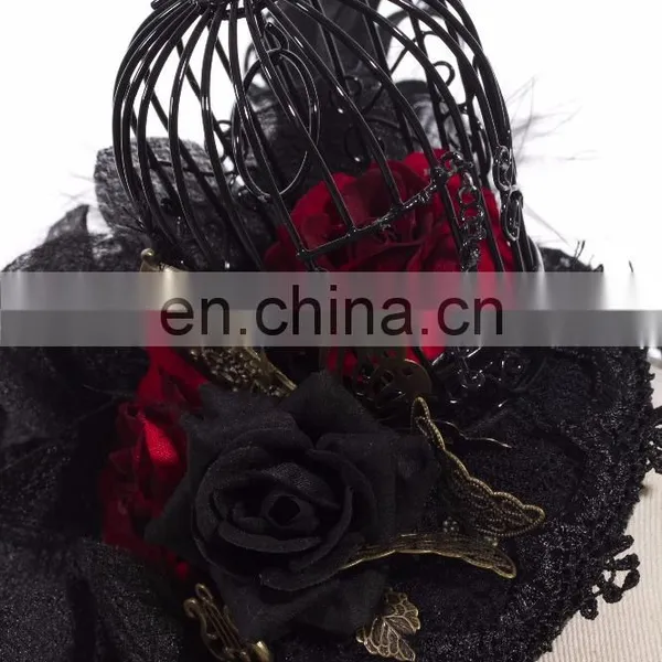 Gothic Caged Rose Fascinator Hat With Hairclip photo-2