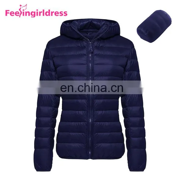 Long Sleeve Hoodie Fashion Women Ultra Light Duck Down Jacket For Winter photo-6
